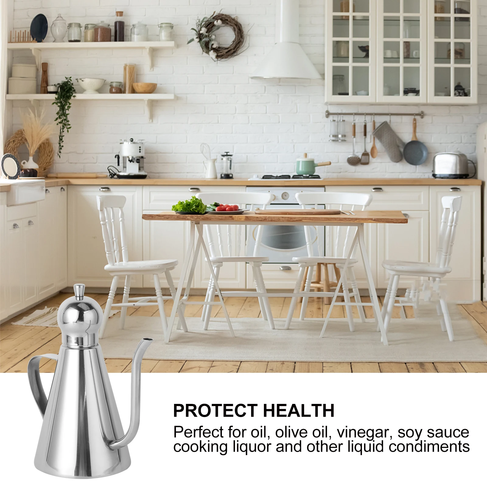 

304 Stainless Steel Oil Dispenser Leakproof Vinegar Bottle Sauce Container Kitchen Gadget Home Restaurant Use Drip Free