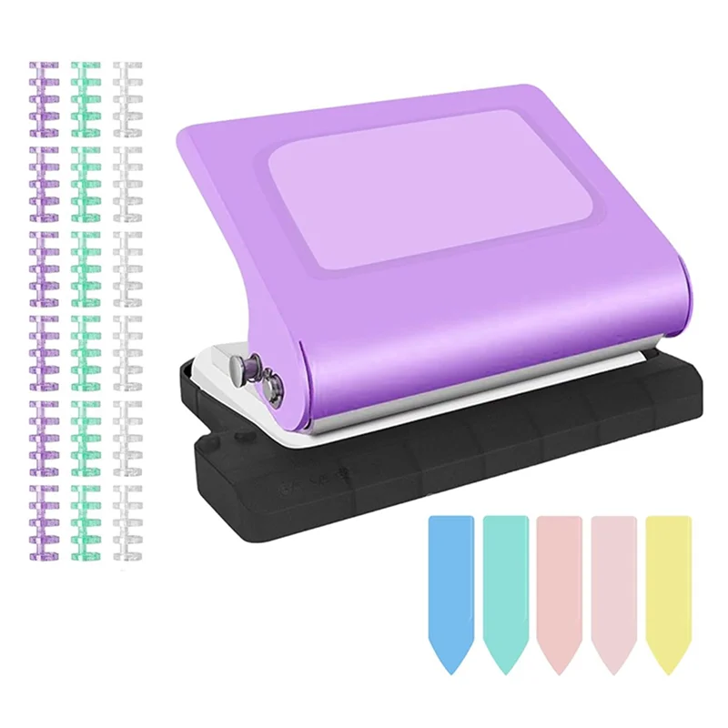 A13E-Binding Machine With 10 Hole Punch For Planners, Paper Puncher Featuring Binder Rings, Punches Holes On B5, A4, A5 Paper
