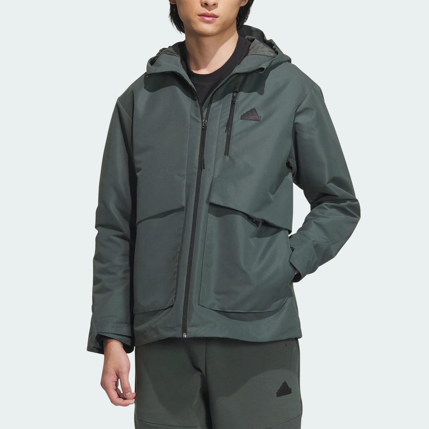 Adidas genuine new men's plush warm woven hooded jacket IT3952