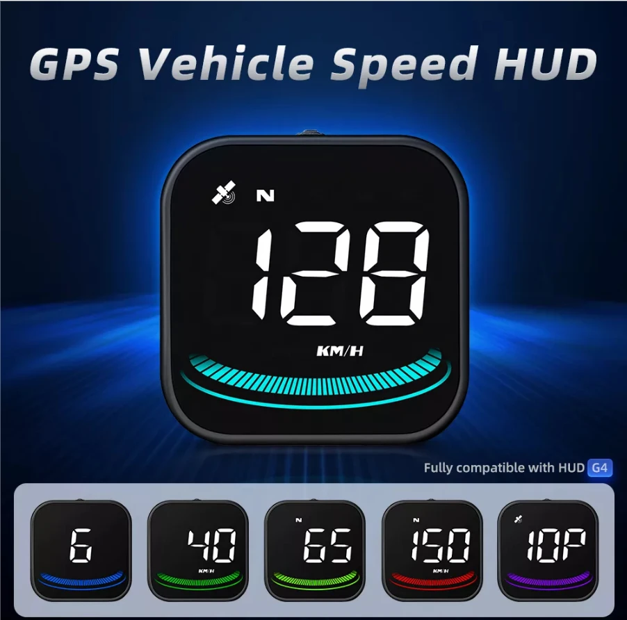 Car HUD GPS Speedometer, HUD Head Up GPS Display  with Speed MPH, Overspeed Alarm HD Display Meter