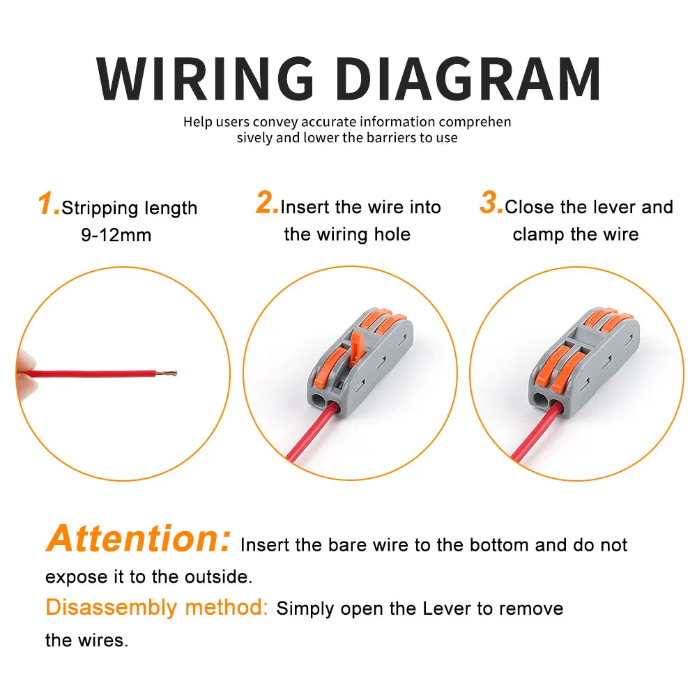 DIY GO 18Pcs Kit Lever Wire Connectors Compact Splicing Terminals, 2 3 4 5 Way Electrical Connectors for Quick Connect 28-12 AWG view 3