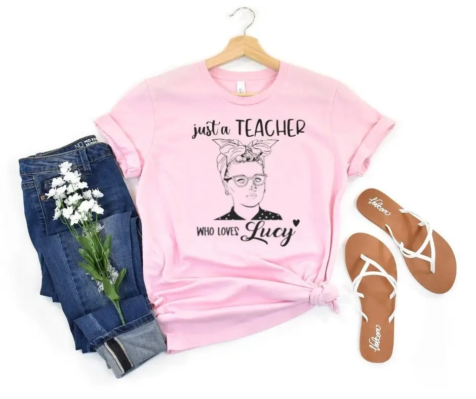 Just A Teacher Who Loves Lucy I Love T Shirt For Mom Ricardo Appreciation Women'S Vintage Lucille Ball