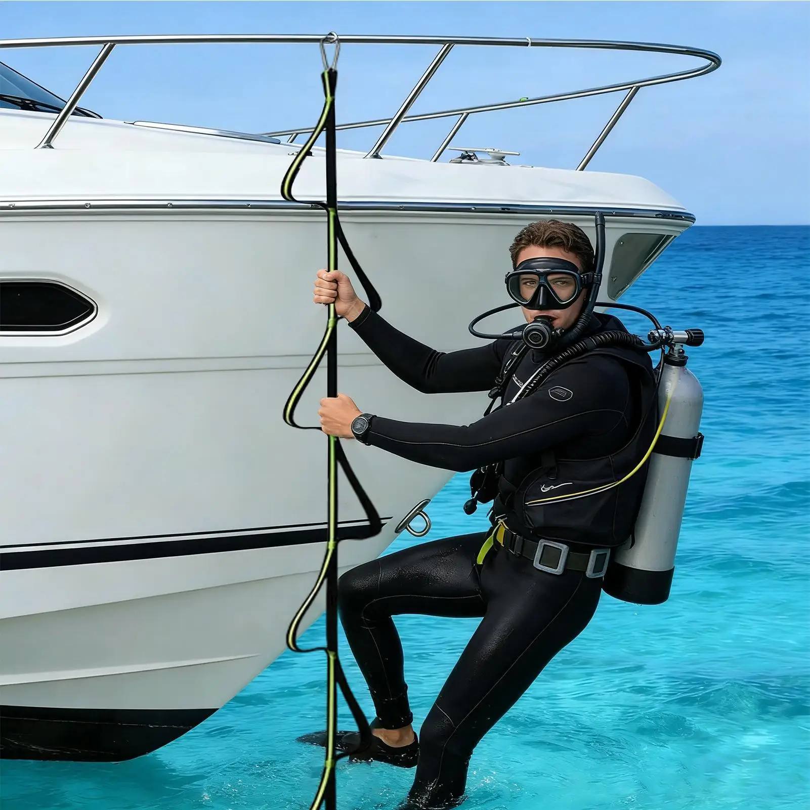 

Мотузковая лестница для лодки, 5 ступеней, высокая грузоподъемность, аксессуары для водных видов спорта, мотузковая лестница для надувной лодки, для рыбалки, каяка, моторной лодки