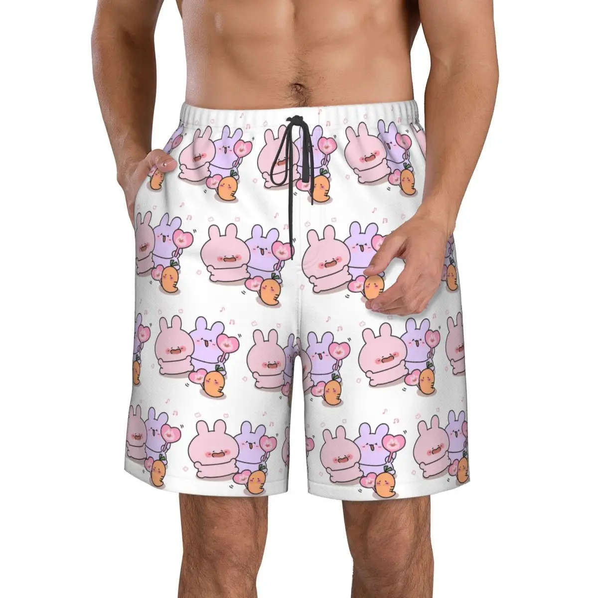 Asamimichaan Cute Asamimi Trunks Beach Board Shorts Casual Quick Dry Swim Summer Men Pants - view 2