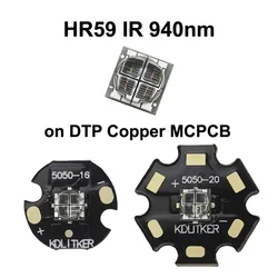 HR59 IR 940nm 4x Core 12W 4A SMD 5050 LED Emitter Infrared Red Hunting Torch Light Flashlight DIY Bead