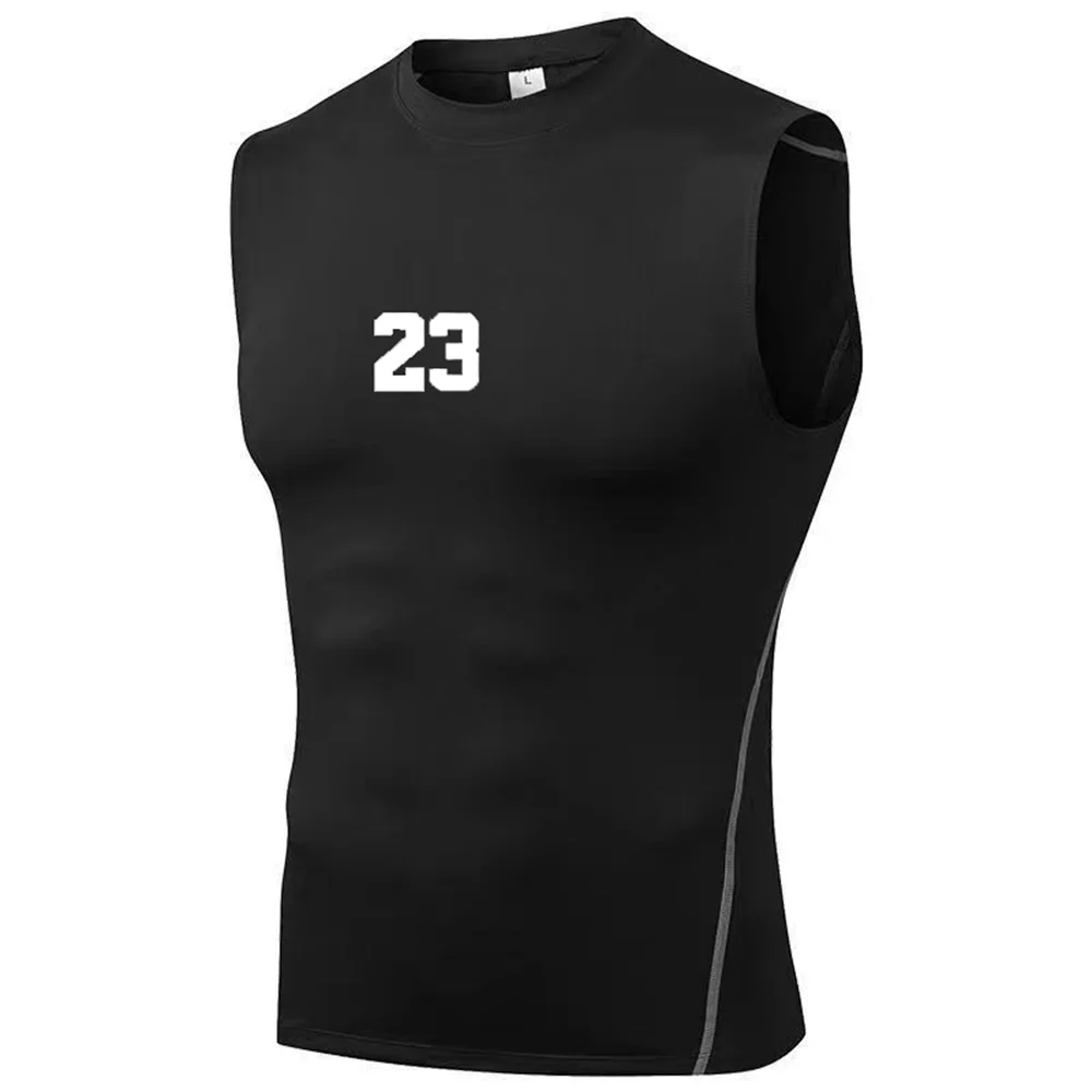 Men\'s Fitness Basketball Tank Top Men\'s Fitness T-shirt Quick Dry Compression Sleeveless T-shirt Fitness Tank Top Men\'s Clothing