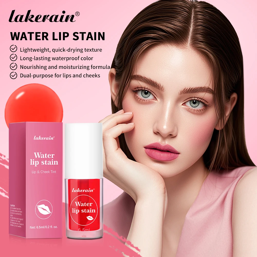 6Colors Water Lip Stain Moisturizing Lip Glaze Long Lasting Lip Ink Face Lip Dual Purpose Waterproof Liquid Cosmetic Makeup