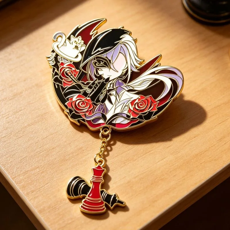 Genshin Impact Odette Spessiva Anime Cosplay Abzeichen Anastasya Feodorovna Sandrone Snezhnaya Pins Halloween-Accessoire Weihnachtsgeschenke – Detail 12