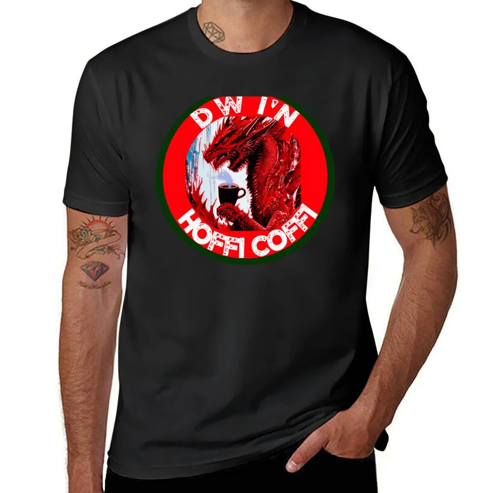 DW I'N HOFFI COFFI NORTH WALES T-Shirt Short sleeve tee sweat customizeds for a boy mens graphic t-shirts