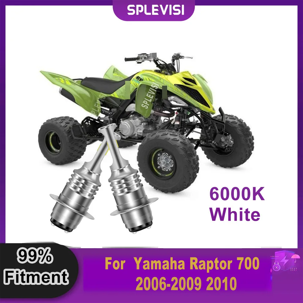 

H6 LED Headlight Headlamp Conversion Light - No Adapter Needed Direct Plug In For Yamaha Raptor 700 2006 2007 2008 2009 2010