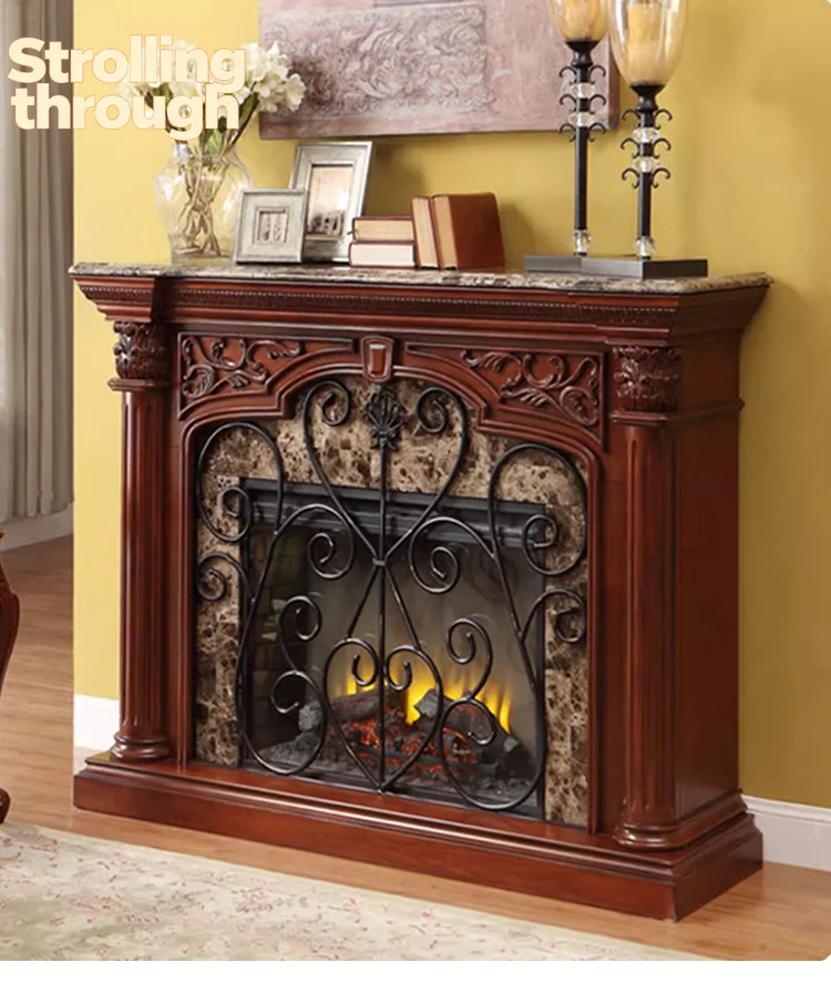 

Американский камин из массива дерева в европейском стиле для гостиной, имитация декоративного камина для прихожей, домашний декоративный каминный шкаф.