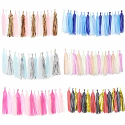 1sets Multicolor DIY Tissue Paper Tassel Garland Sets Baby Shower Anniversary Birthday Party Wedding Decoration Crafts Supplies