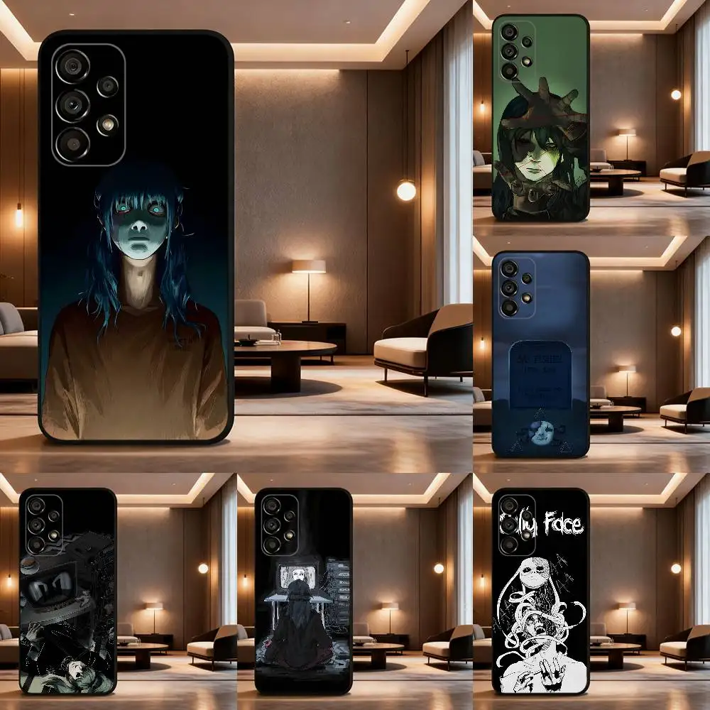 

S-Sally F-Face For Samsung Galaxy A73,31,8,9,52,J7,22,Note,72,41,71,53,32,Soft Black Silicone Cover Case