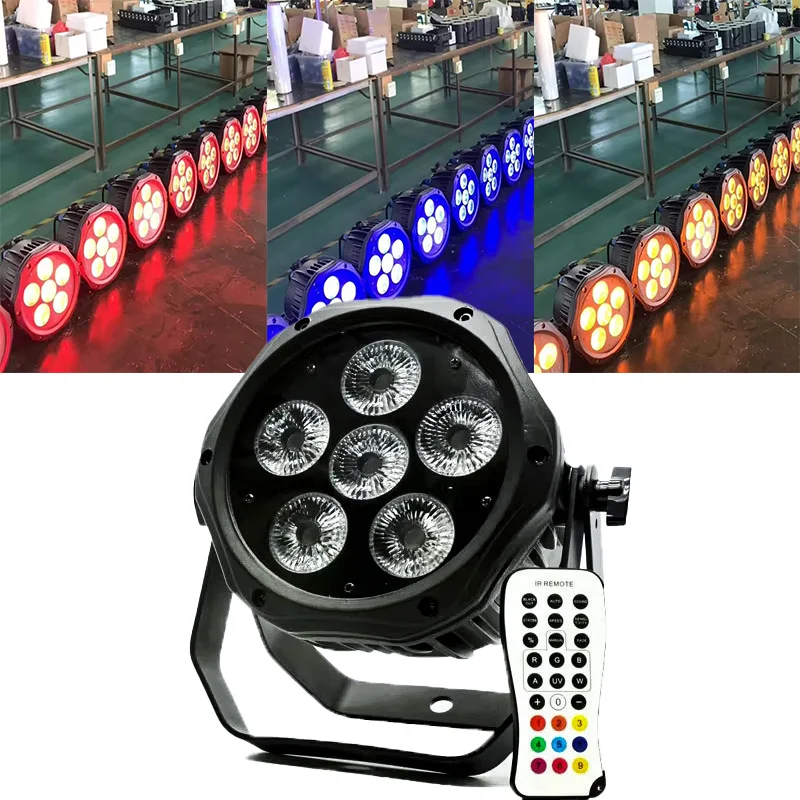 

AOPU 6pcs 18w Rgbwa+uv 6 in 1 Wireless Dmx Battery Power Led Par Phone Wifi Led Par Can for Club Events