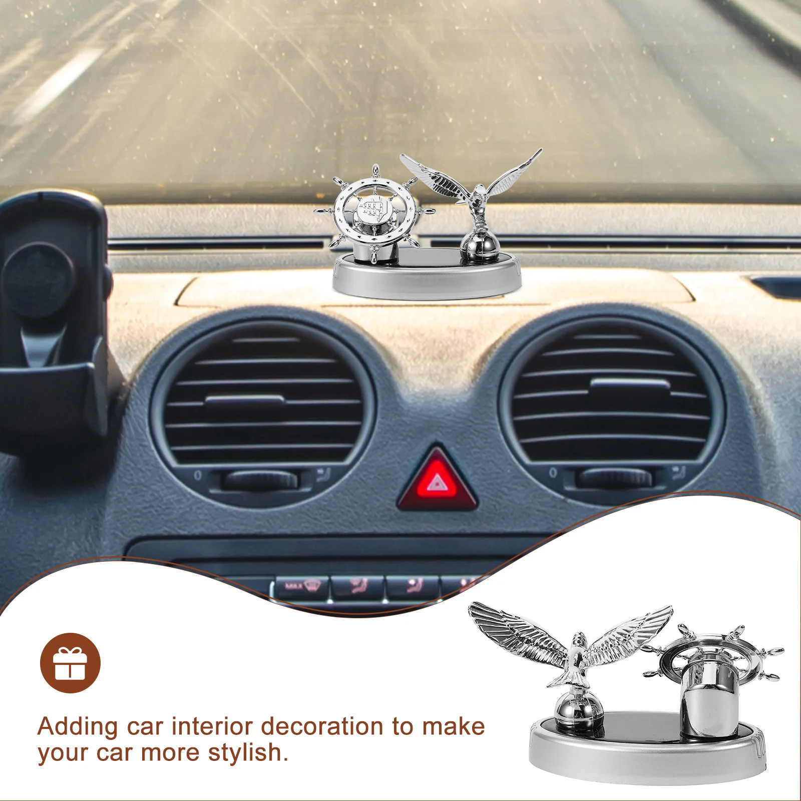 

Solar Powered Car Aromatherapy Diffuser Rotating Fragrance Ornament Portable Essential Oil Air Freshener For Vehicle Interior
