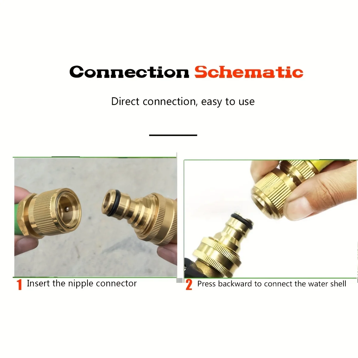 موصل سريع لصمام كروي نحاسي 3/4 بوصة - تدفق ثنائي الاتجاه لخراطيم غسيل السيارات والحديقة، مقاوم للتسرب مع جوانات مطاطية