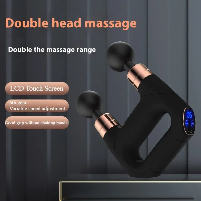 

Новый портативный мини-продукт для фитнеса в стиле ЖК-дисплея, электрический пистолет для расслабления мышц с двойной головкой, массажер, USB-массажер, пистолет