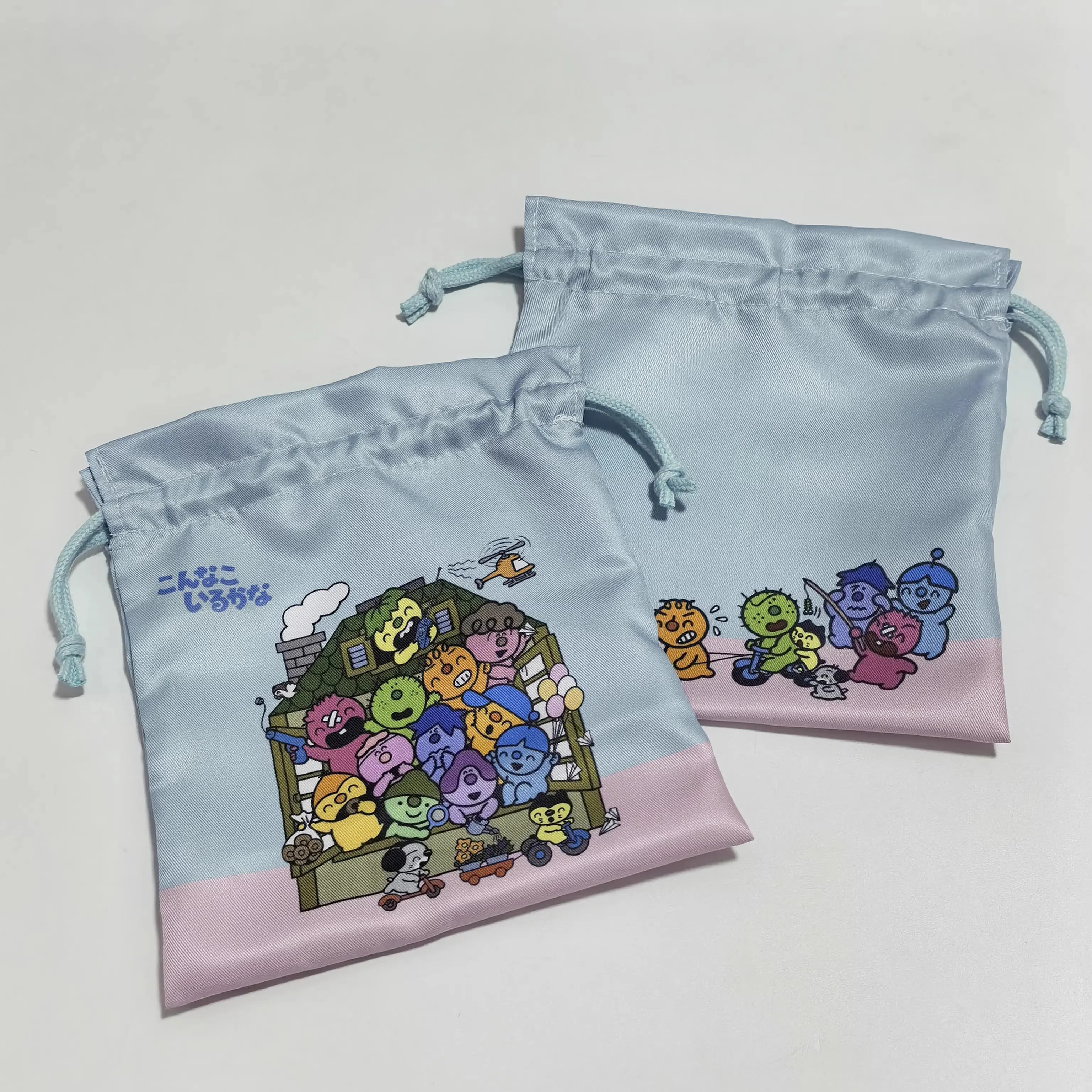 New Cute Anime MR. MEN and LITTLE MISS Sunshine Kids Drawstring Bags Children Girls Pocket Pouch For Women
