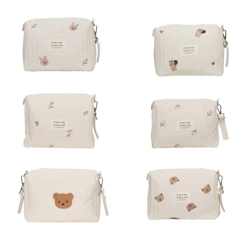 Organizador portátil de oso de dibujos animados para mujer, bolsa de viaje para cosméticos, maquillaje, estuche de aseo, monedero, bolsa de