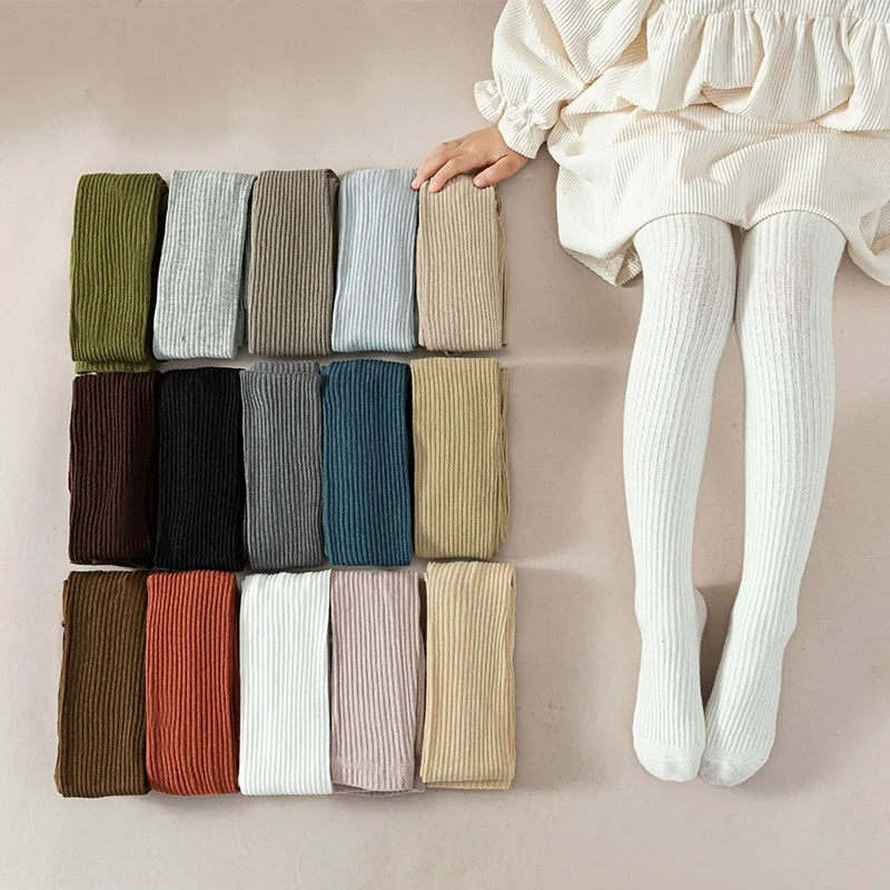 Baby Leggings Kids Children Tights Stockings 1-9Years Warm Baby Tights Spring Autumn Solid Color Cotton Girls Pantyhose