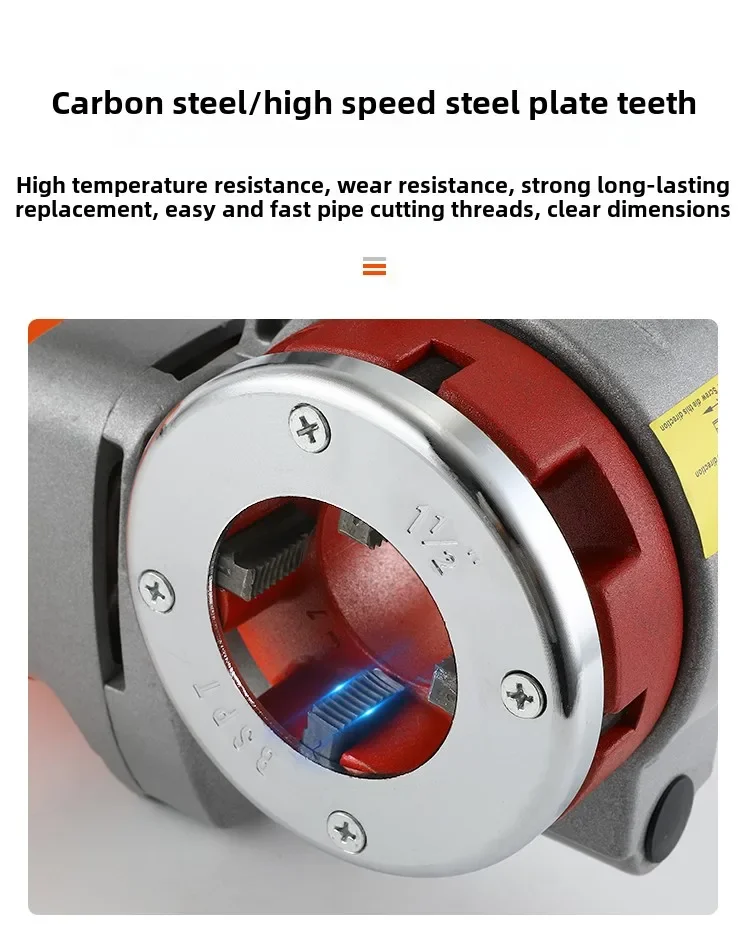 220V High-Power Handheld Electric Pipe Threader for Pipe Threading and Reaming, Galvanized Pipe Threading Machine 4-2 Inch