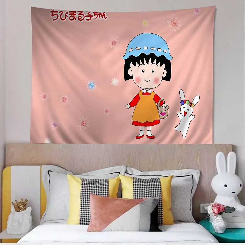 Catoon Chibi Maruko Chan Hanging Bohemian Tapestry Bohemian Wall Tapestries Mandala Kawaii Room Decor