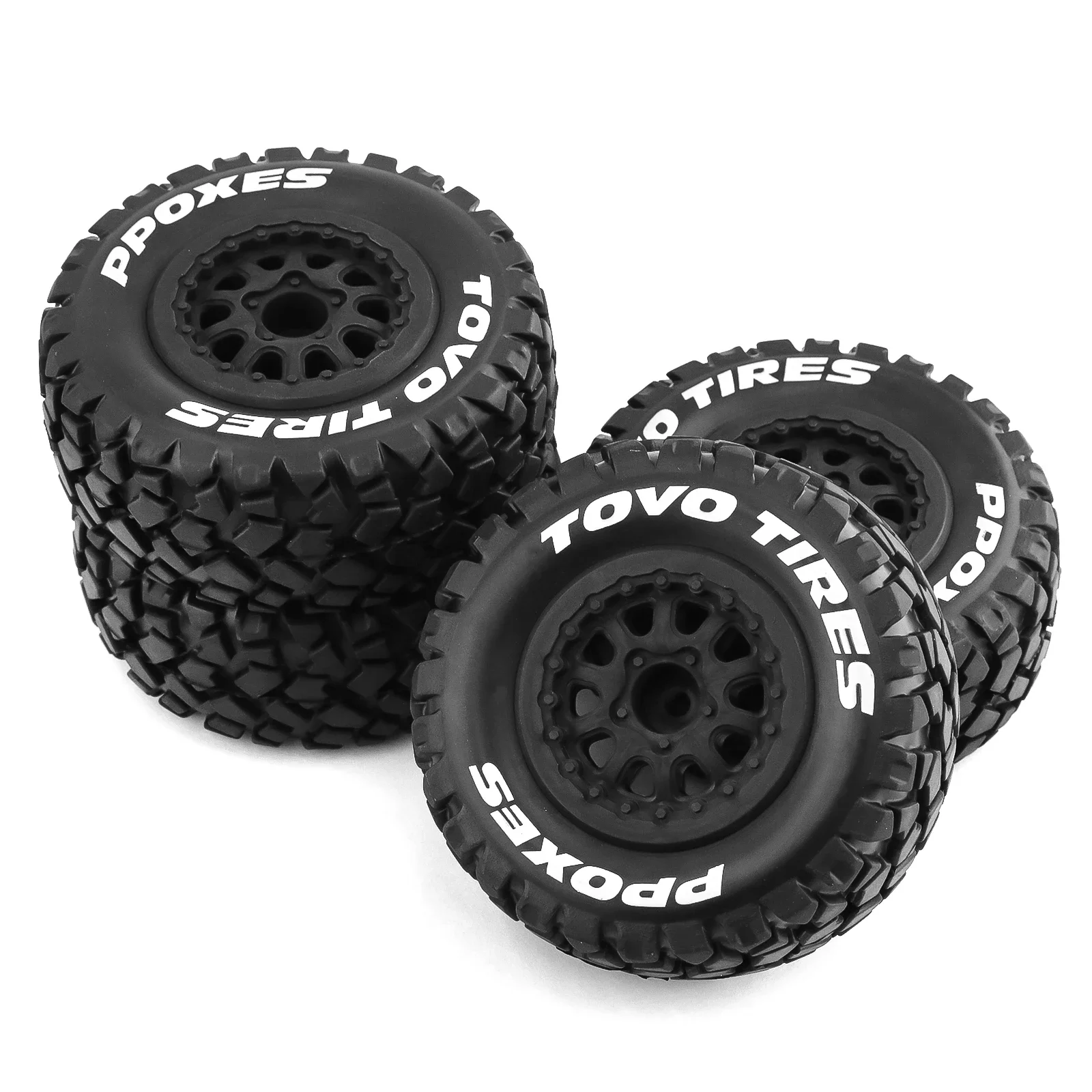 KKRC 4pcs 108mm 1/10 Short Course Truck Tire Wheel Tyre 12mm Hex For Traxxas Slash Arrma Senton HuanQi 727 Vkar 10sc HPI HSP RC