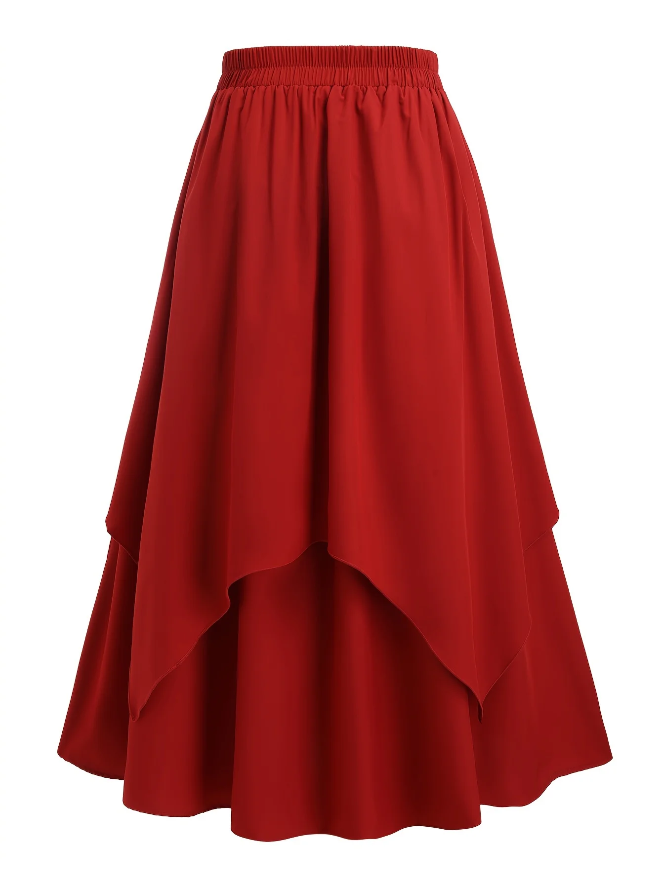 European and American fashion plus size women's high-waisted double-decker skirt with A-line skirt