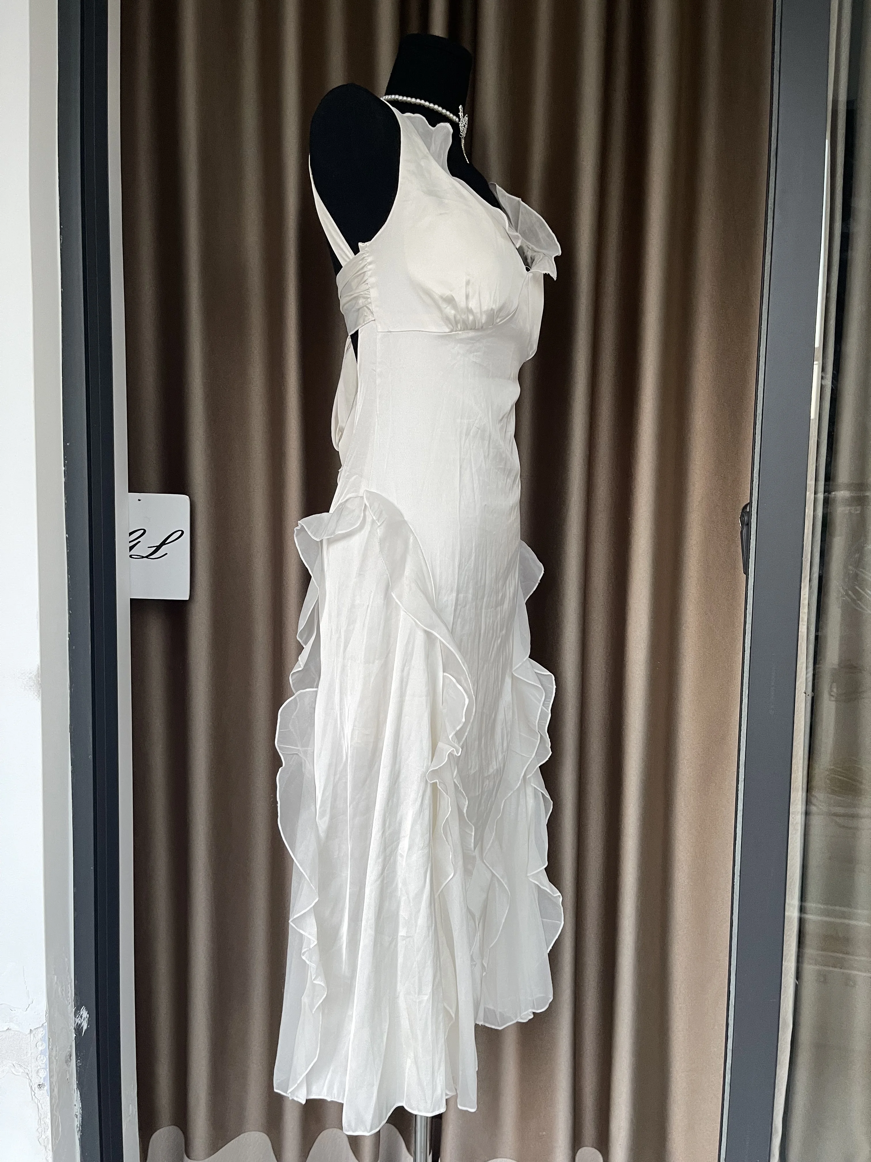 Robe longue blanche de haute qualité pour femmes, Design de mariage, élégante, soirée, célébrité, anniversaire, Club, dos nu