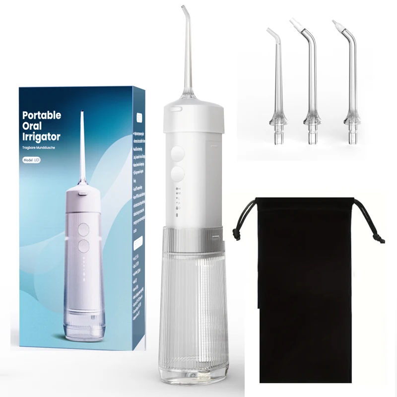 

Mini Oral Irrigator with 5 Modes & 3 Nozzles, High Water Pressure Cordless Water Flosser for Home Travel Dental Care