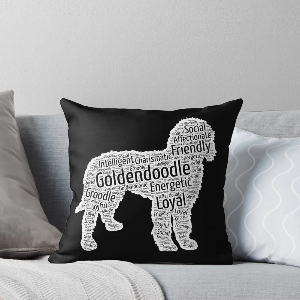 

Goldendoodle Dog with Character and Personality Traits Throw Pillow Pillow Cover ornamental pillows for living room