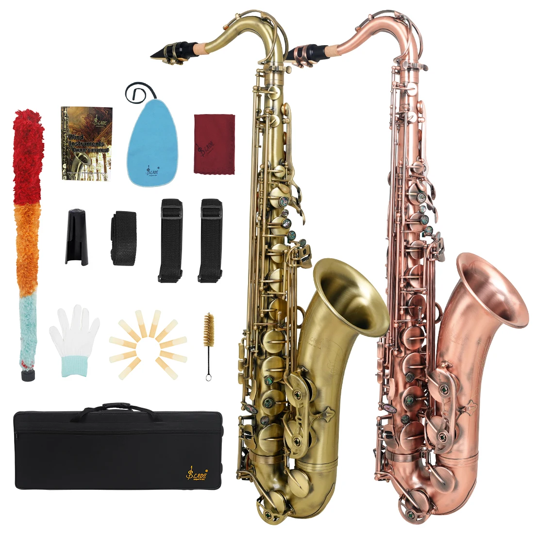 Professional Brass Wind Instrument Bb Parte Restoring Ancient Ways Red Cyan Tenor Saxophone
