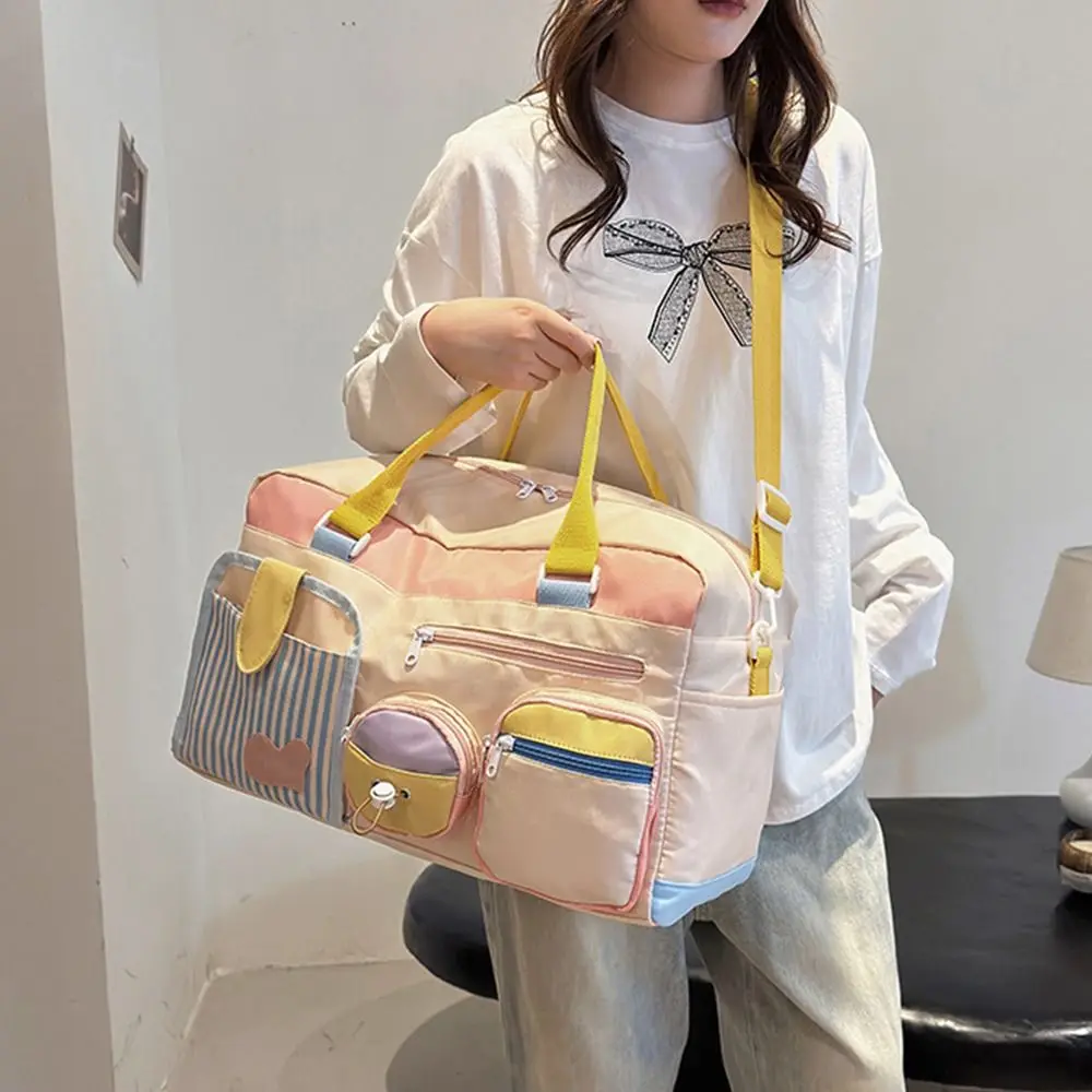 Kawaii Travel Duffel Bag Wet Dry Separation Portable Women's Fitness Handbag Durable Crossbody Travel Luggage Bag