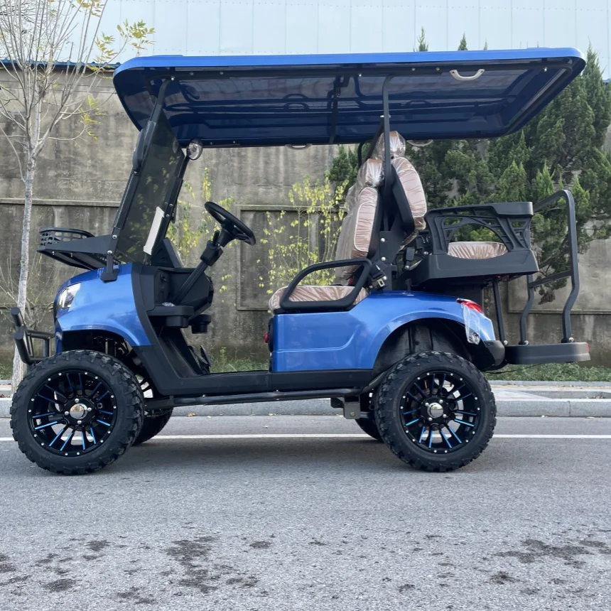 Design 4 Seat Electric Golf Cart Lithium Battery-Powered Multi-Function Vehicle Electric Golf Cart With 14-Inch Off-Road Tires