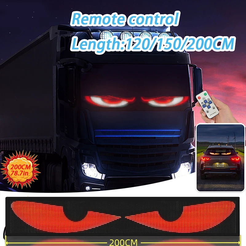 Devil's Eye Truck Windshield Remote Control Flexible Universal LED Matrix Pixel Panel Animation Display Screen Decorative Light