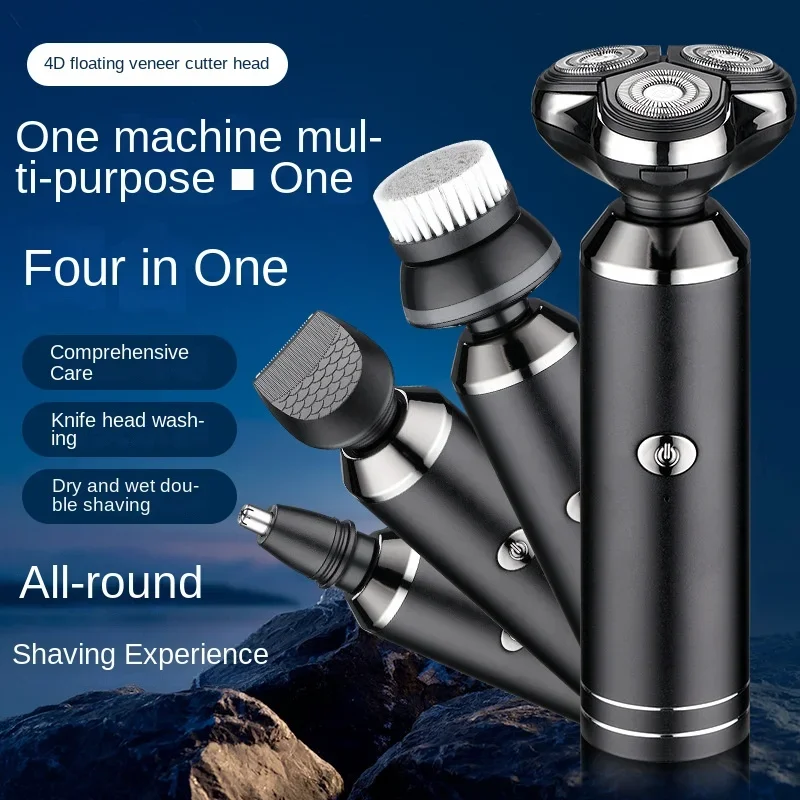 

8000 display shaver water washed men's three in one electric shaver nose hair sideburns device intelligent anti beard clip