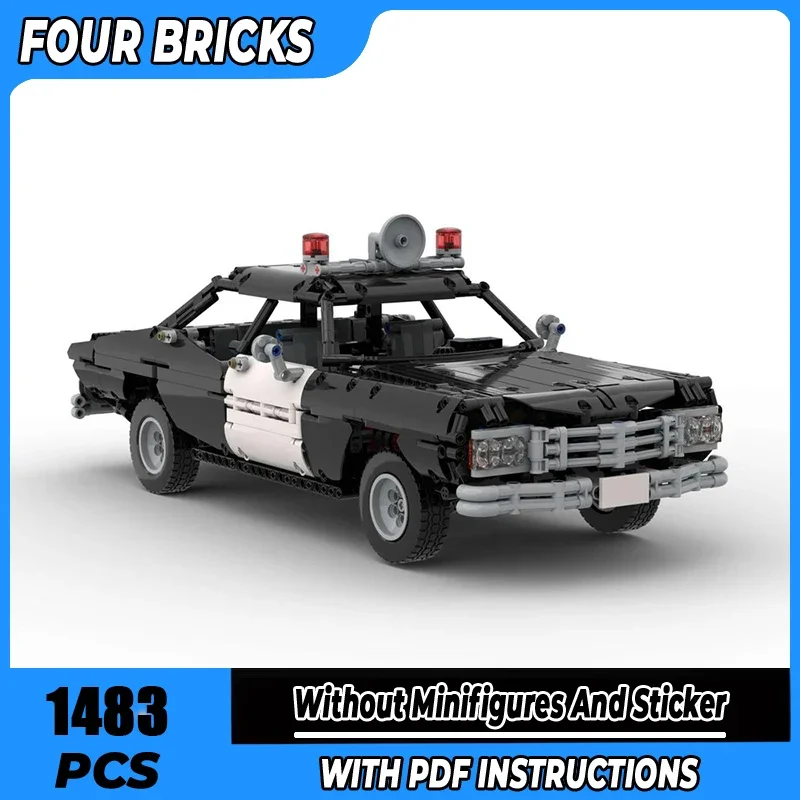 Moc 빌딩 블록 클래식 경찰차 기술 모듈러 브릭 모델 선물 크리스마스 장난감 DIY 세트 조립