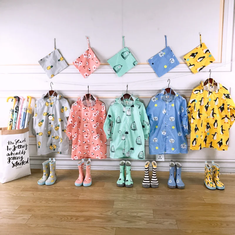 

Raincoat Children Poncho with Schoolbag Child Thickened Windbreaker дождевикдля мальчика 골프 우의 abrigo