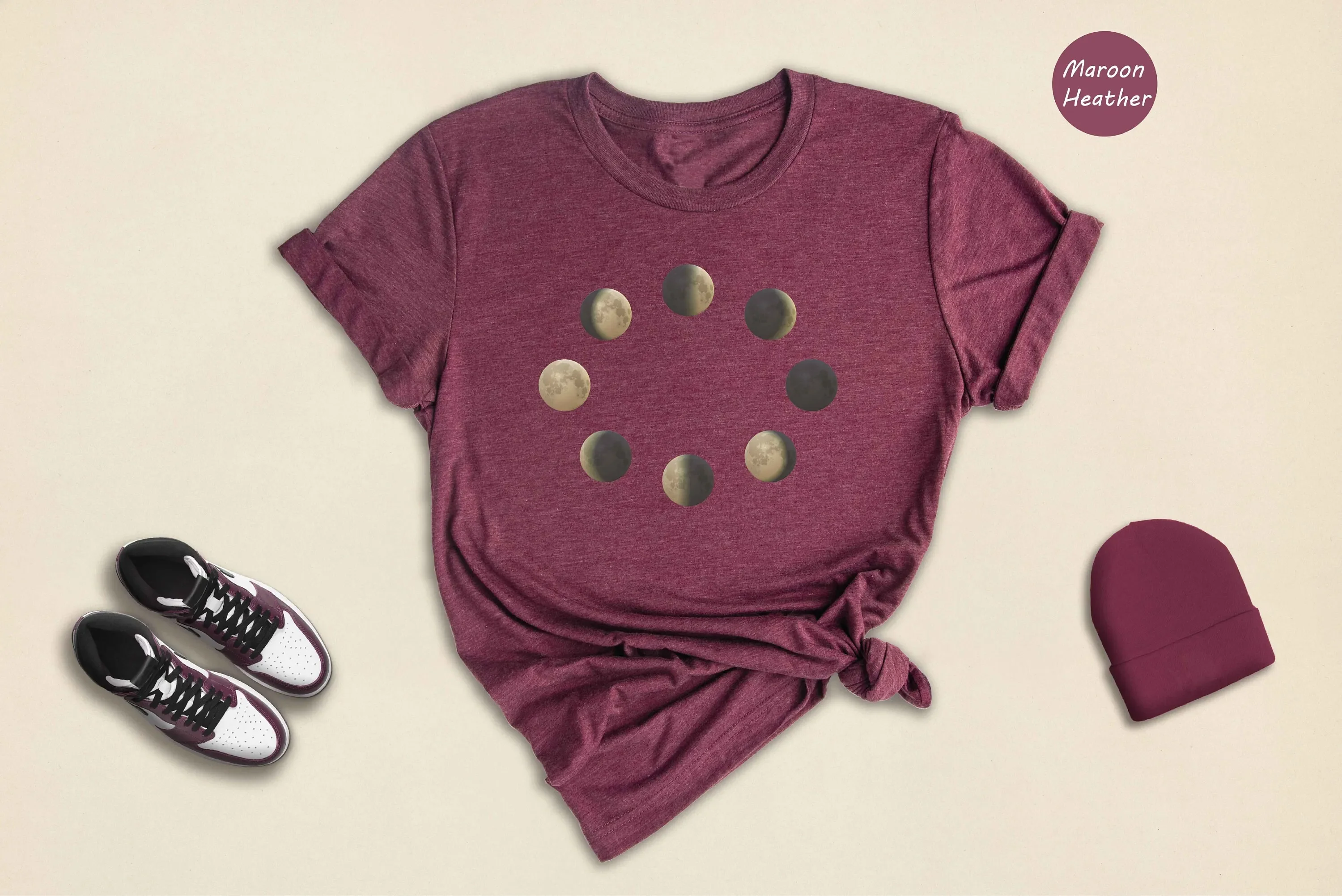 Moon Phase Diagram T Shirt Astronomy Celestial Space Phases Screen Print Art