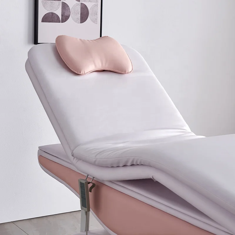 Luxury pink cosmetic spa bed massage tables beds electric motor facial beauty bed beauty salon furniture equipment