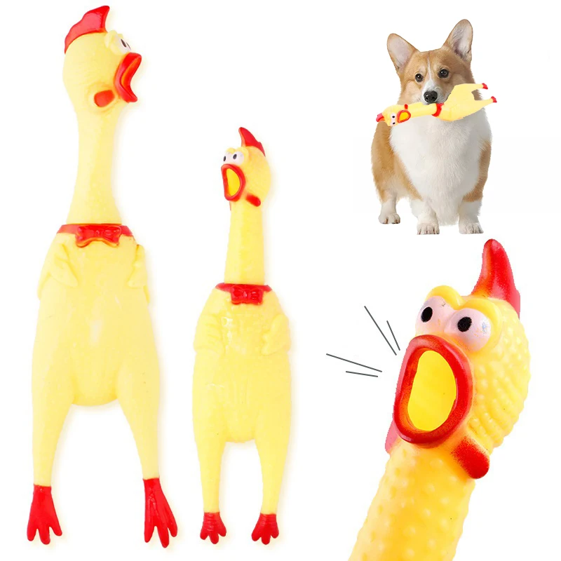 Dog Toys Screaming Chicken Squeeze Squeaky Toys for Dog Interactive Puppy Toys Cleaning Teeth Chew Toys for Dogs Pet Supplies