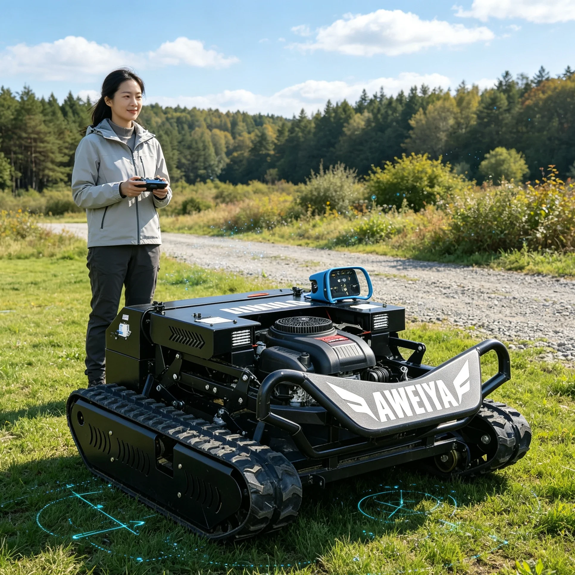 Customized 900 For Park Green Belt Tracked Self‑Propelled Lawn Mower, Compatible With Snow Shovel Accessory, High Efficiency