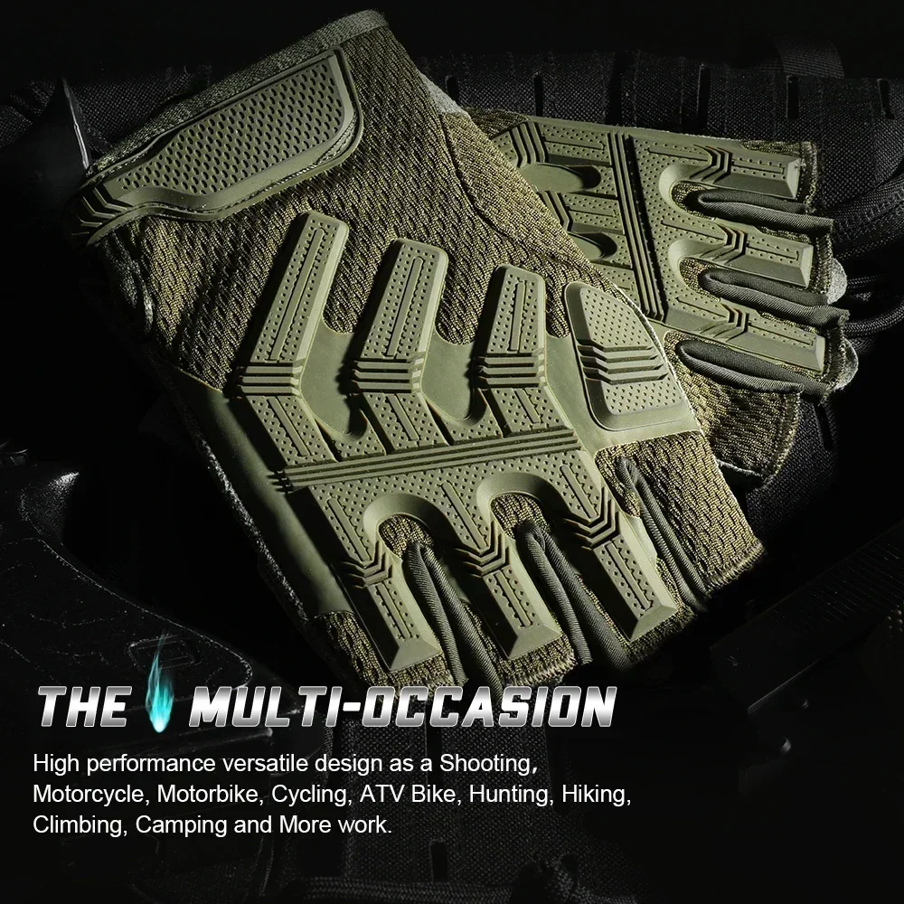 Fingerless Glove Half Finger Gloves Breathable Tactical Mittens SWAT Airsoft Bicycle Outdoor Shooting Hiking Driving Men New