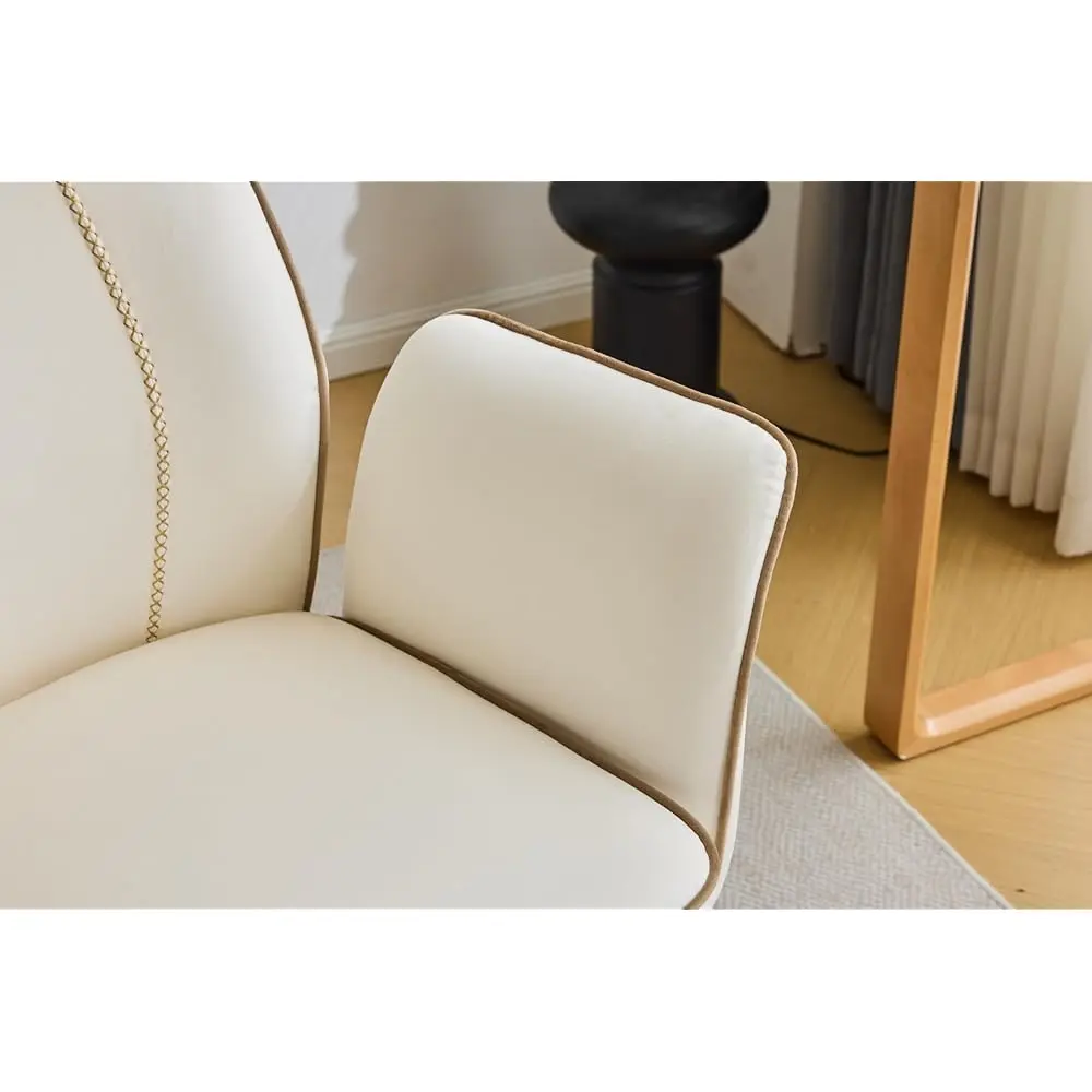 Bloom Chair,Comfy Home Office Desk Chair With Wheels & Padded Armrests,Aesthetic Vanity Chair With Back,Height Adjustable