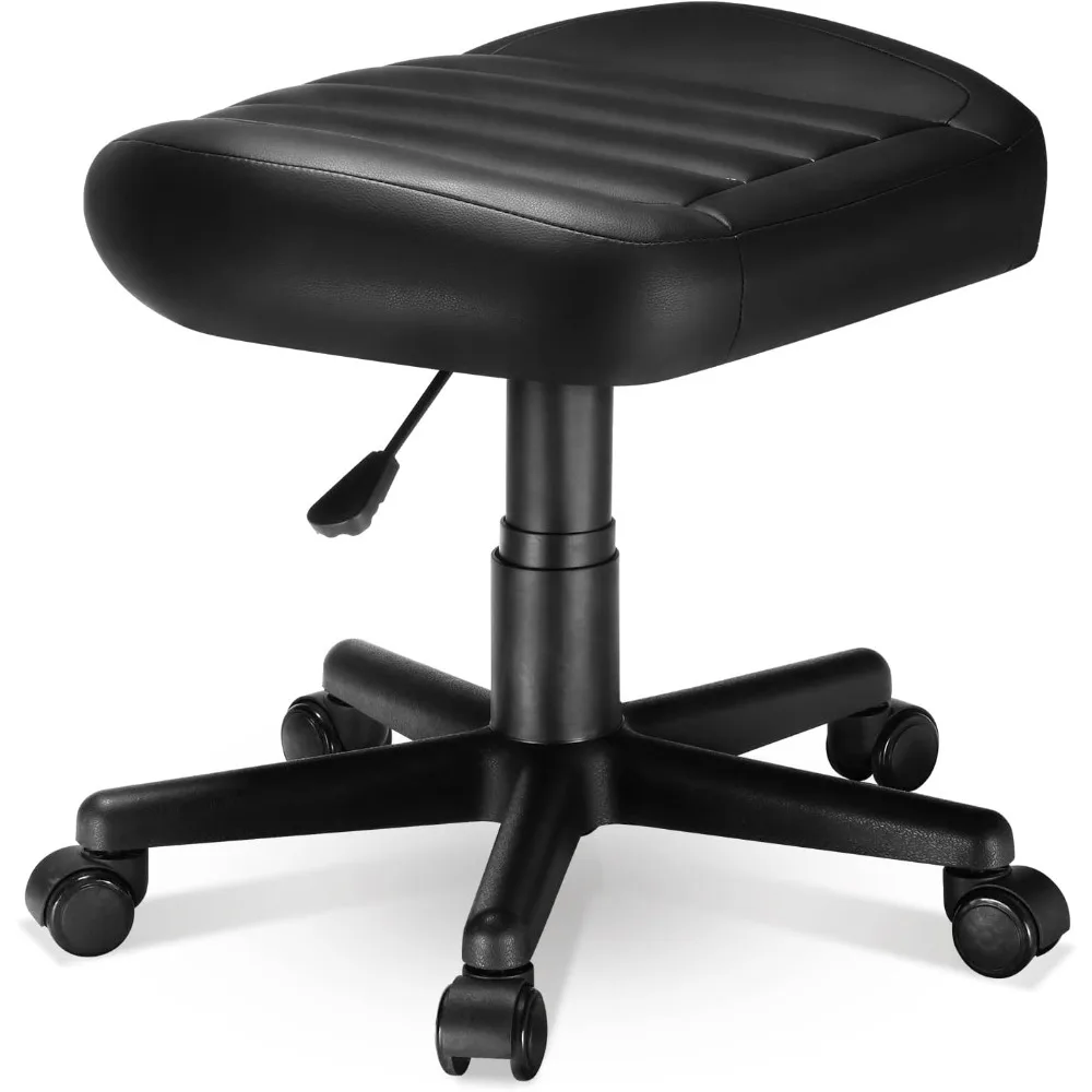 

Multi-Use Stool, Gaming Foot Stool, Height Adjustable Swivel Rolling Chair with Wheels, High Density Sponge, Footstool