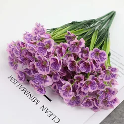 5 Heads Spring Grass Flower Water Grass Violet Cloth Art Flower Imitation Flower Home Outdoor Wedding Decoration Fake Flower