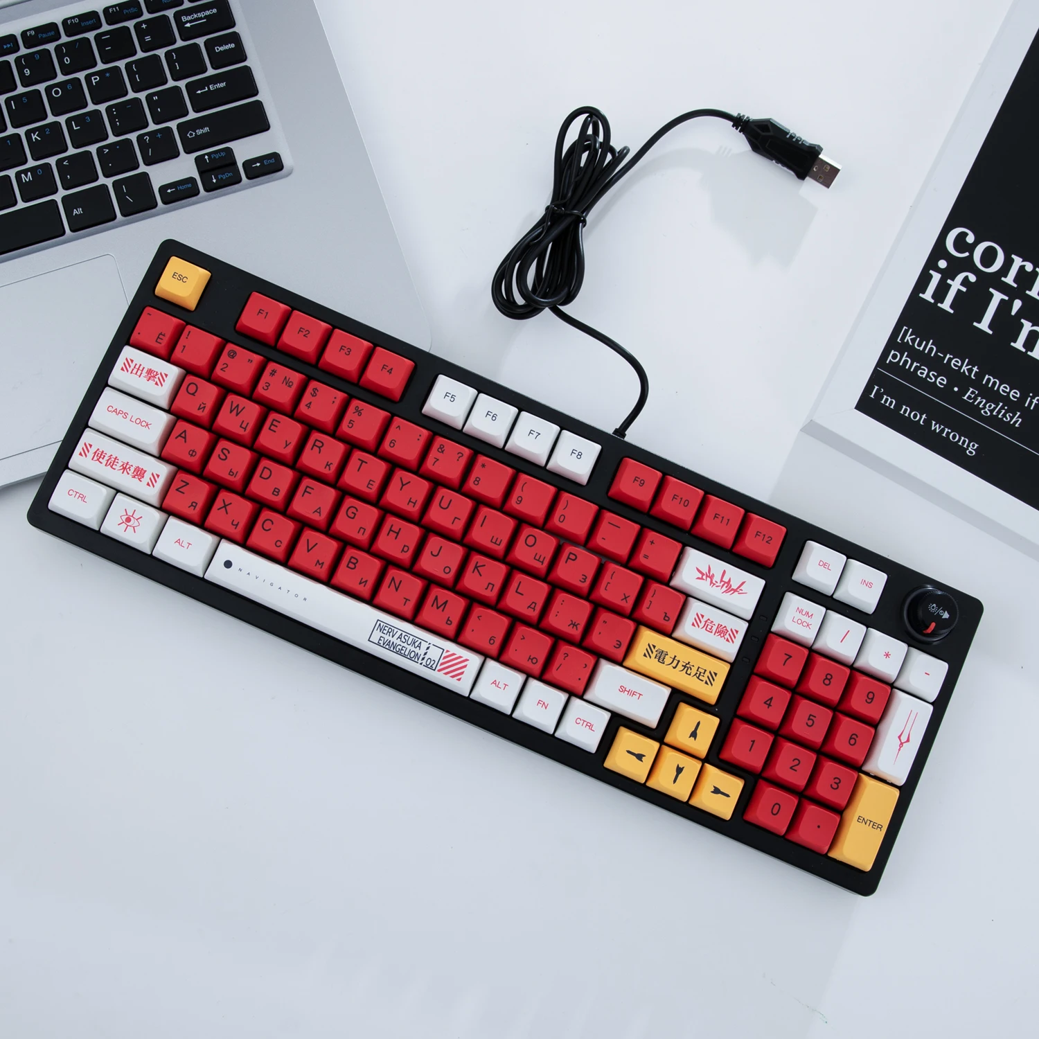 

EVA Mechanical Keyboard Russian LED Backlit 96 Keys Wired Button Portable Mechanical Keyboard for Laptop Computer PC Gamer