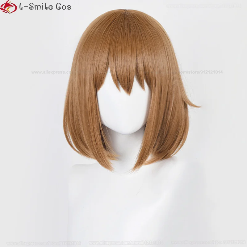 Hirasawa Yui Cosplay Wig Anime  Cosplay 33cm Brown Hirasawa Yui Anime Wigs Hairpins Heat Resistant Hair Party Wig + Wig Cap