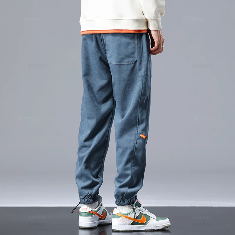 New Autumn Winter Baggy Trousers Harajuku Sports Pants Man Jogger Thick Casual Harem Bundle Foot Korean Sweatpants Male Oversize