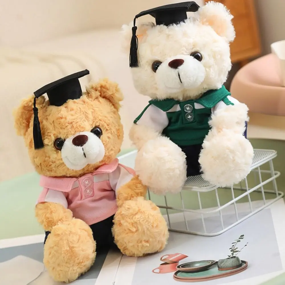 

Stuffed Toy Doctor Cap Graduation Bear Doll with Doctorial Hat Soft Doll Bachelor Bear Plush Toy 23cm Sitting